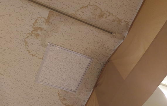 天井の雨漏りのシミ